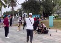 三亞海邊多人疑因地域問題拌嘴互毆 場面混亂