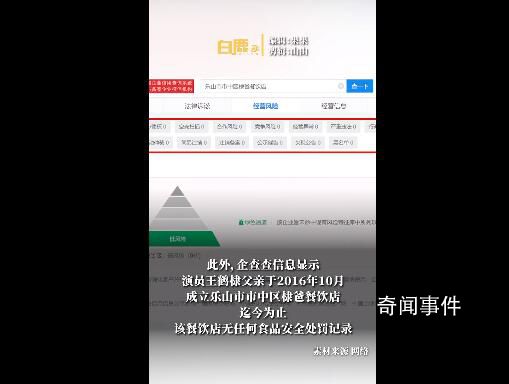 王鶴棣父親油炸店無行政處罰記錄 于2016年10月成立樂山市市中區棣爸餐飲店