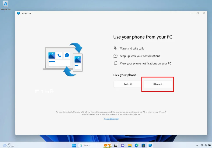 iPhone能在PC端接打電話了 任務欄可訪問AI聊天功能