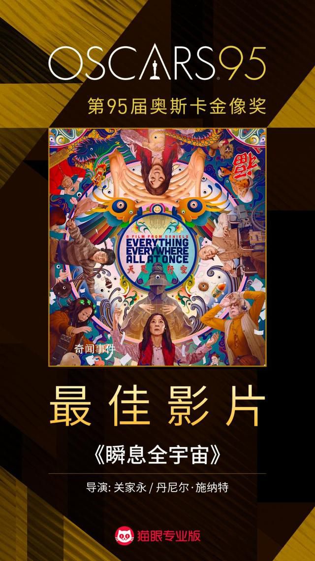 第95屆奧斯卡獲獎名單 《瞬息全宇宙》橫掃奧斯卡