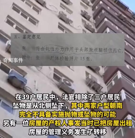 高空墜物致人死亡 39戶住戶成被告