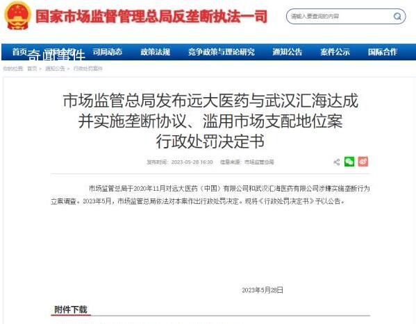 兩家藥企因壟斷協(xié)議被罰3億 責令當事人停止違法行為