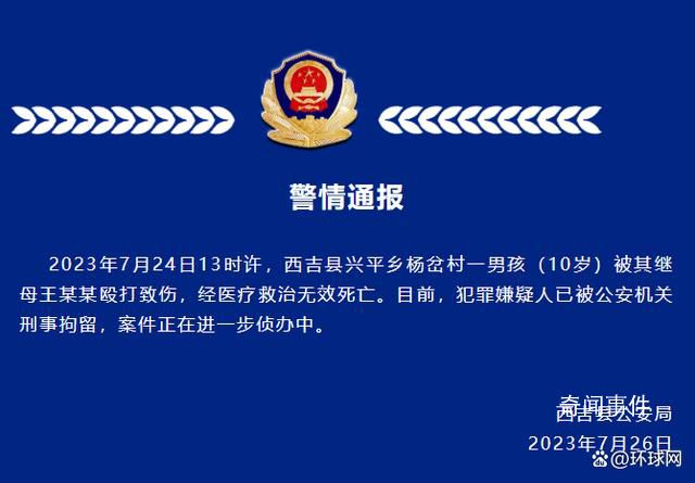 10歲男孩被繼母毆打致死 嫌犯被刑拘