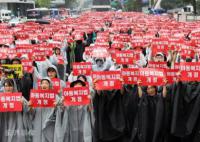 韓國20萬名教師首爾街頭抗議 教師們爭取維權的呼聲越來越高