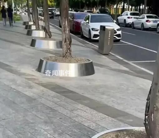 網友稱杭州不銹鋼樹盆連夜被拆除 受到了廣泛的批評