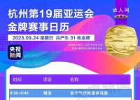 杭州亞運會金牌觀賽日歷 快收藏!
