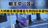 大媽偷走榴蓮嫌是生的找店家退錢 網友:給她一個小金人