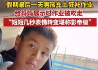 男孩車(chē)上補(bǔ)作業(yè)被風(fēng)吹走 網(wǎng)友：視頻為證