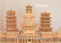 大叔用廢棄筷子搭出微縮版黃鶴樓 將這些廢棄的筷子變廢為寶