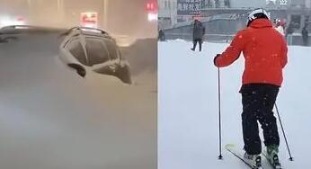 東北暴雪天出門堪比取經 街道上的路面猶如溜冰場