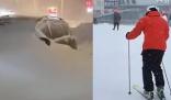 東北暴雪天出門堪比取經(jīng) 街道上的路面猶如溜冰場