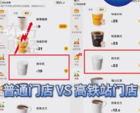網友吐槽麥當勞牛奶1杯23元