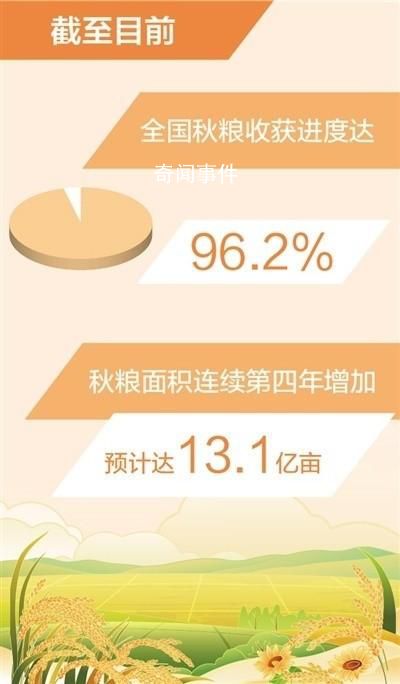全國秋糧收獲過九成半 基本實現(xiàn)豐收到手
