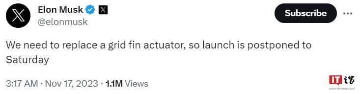 SpaceX“星艦”發射推遲至周六