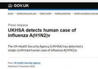 英國報(bào)告首例人感染H1N2病例