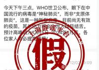 世界衛生組織稱有“神秘肺炎”?