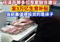 專家建議發(fā)3萬億生育補(bǔ)貼 這項計劃大約需要1-3萬億元人民幣的補(bǔ)貼