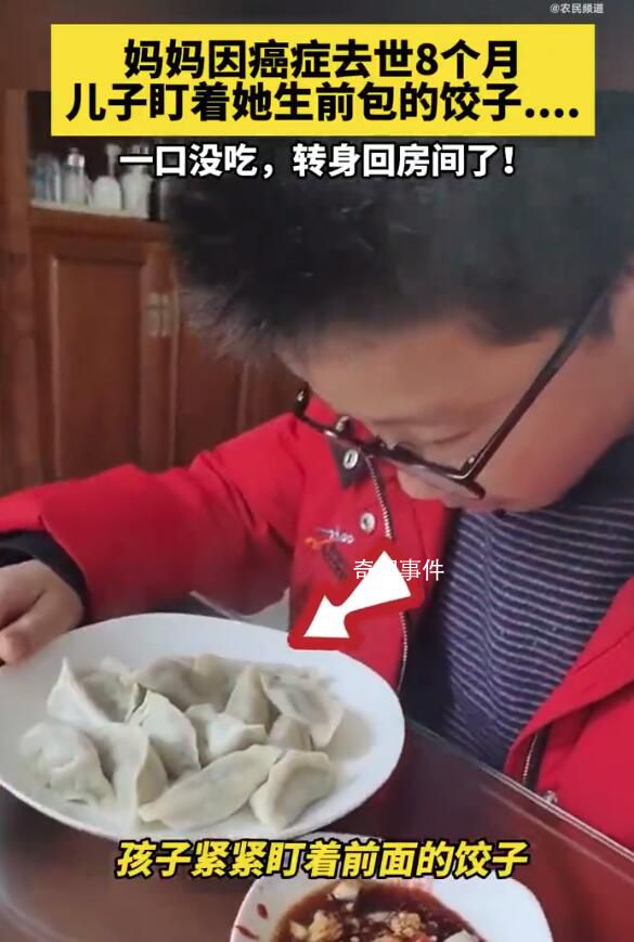 媽媽去世8個月留下1盤餃子 孩子總要長大的要懂得珍惜