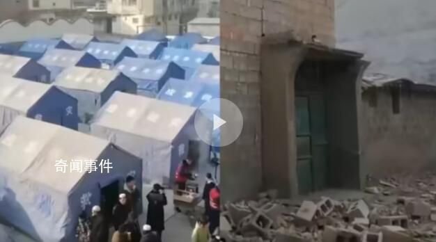 航拍甘肅積石山 房屋磚瓦掉落街道