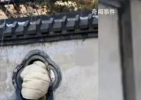 女子拿快遞為抄近路每次都鉆洞 戲稱：你是一點也不往旁邊看啊