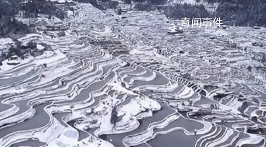 貴州梯田雪后形成大地指紋 大自然饋贈(zèng)的美景