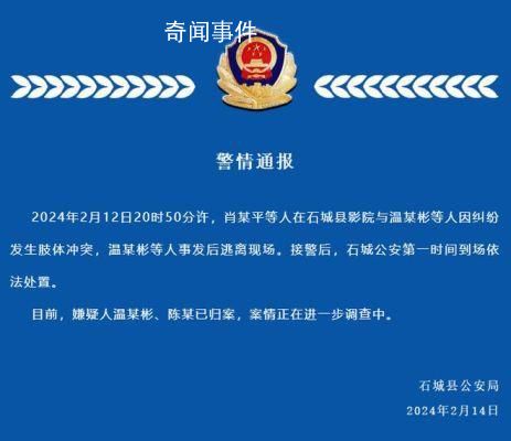 江西警方通報電影院吵架打人事件 案情正在進一步調查中